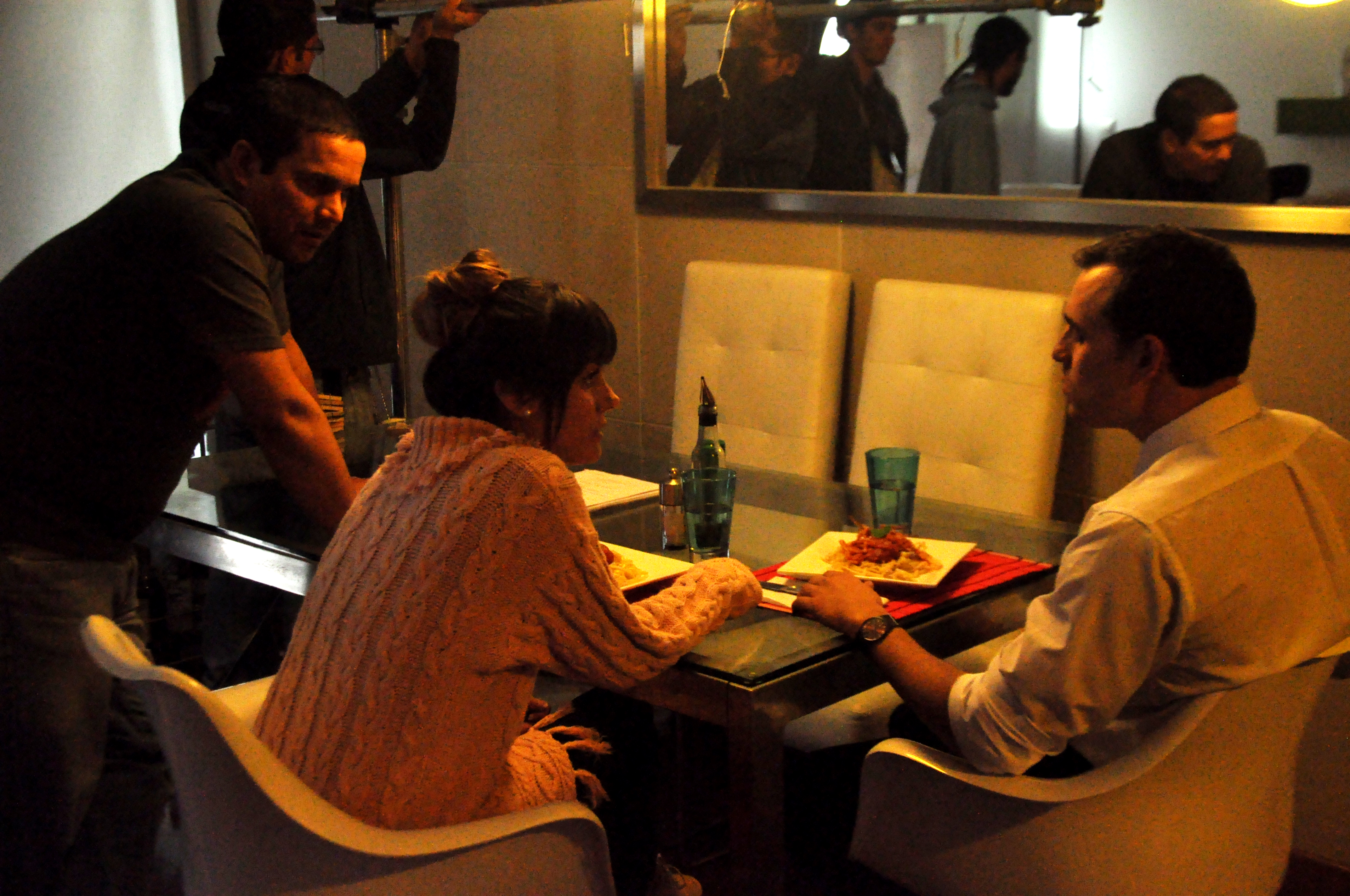 Director Sandro Ventura with actors Valeria Bringas & Ariel Levy in Still of Loco Cielo de Abril