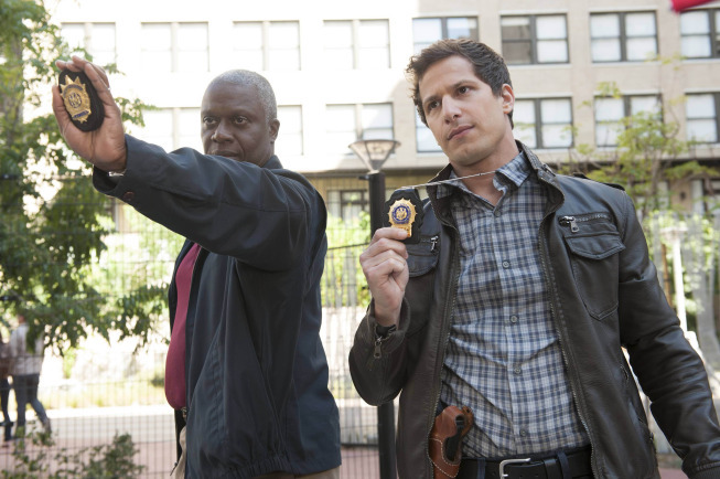 Still of Andre Braugher and Andy Samberg in Brooklyn Nine-Nine (2013)