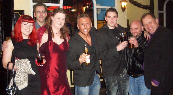 Terrence Betts (2nd Right) with Gemma Stockdale (far left) Anthony Preece, Ebony-Rae Michaelson, Adam Baroni, Jordan Armstrong and Joshua Michaelson at the Post-Premiere party of 