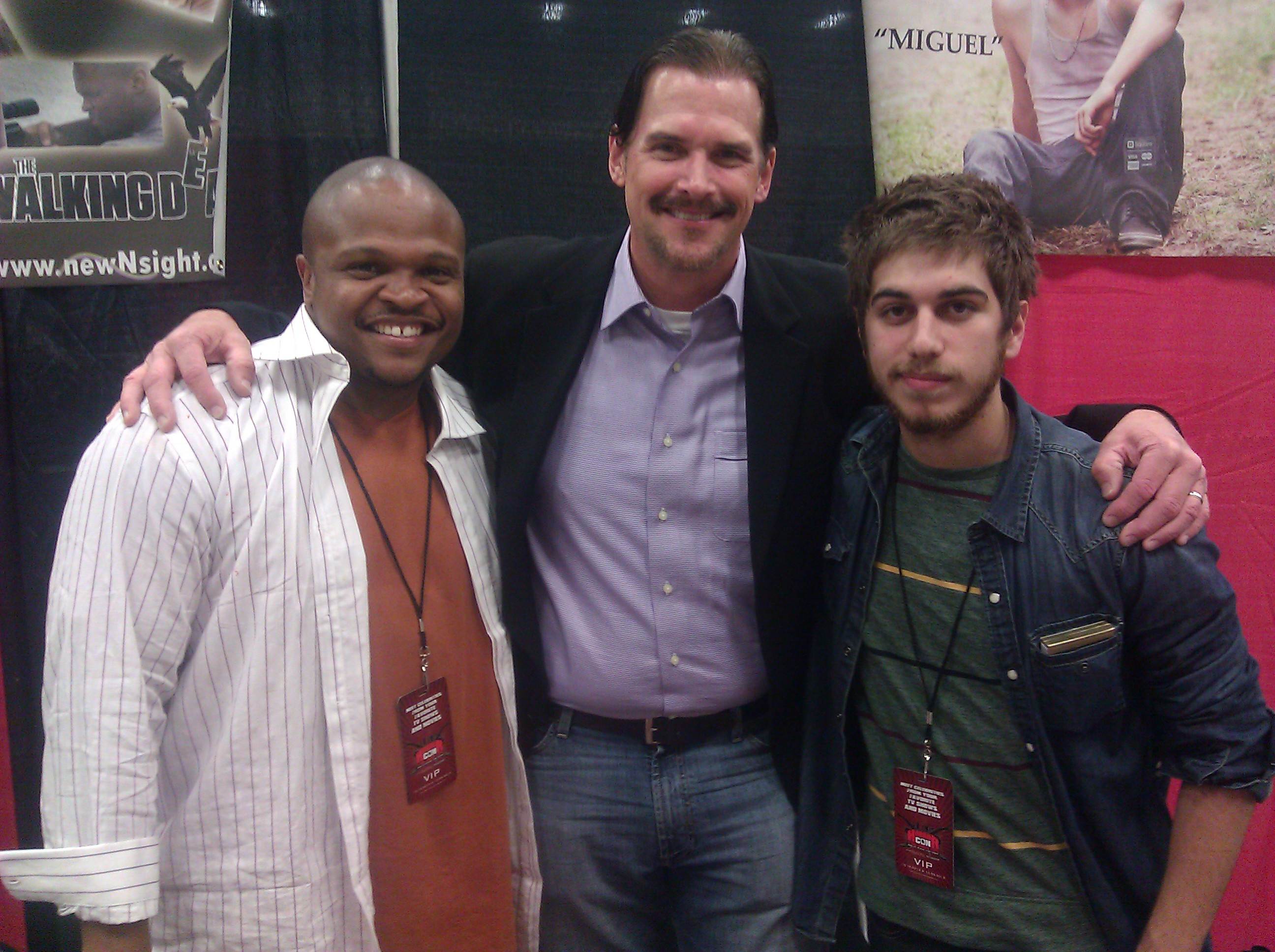 Scott with IronE Singleton (T Dog) and Anthony Guajardo (Miguel) from THJE WALKING DEAD