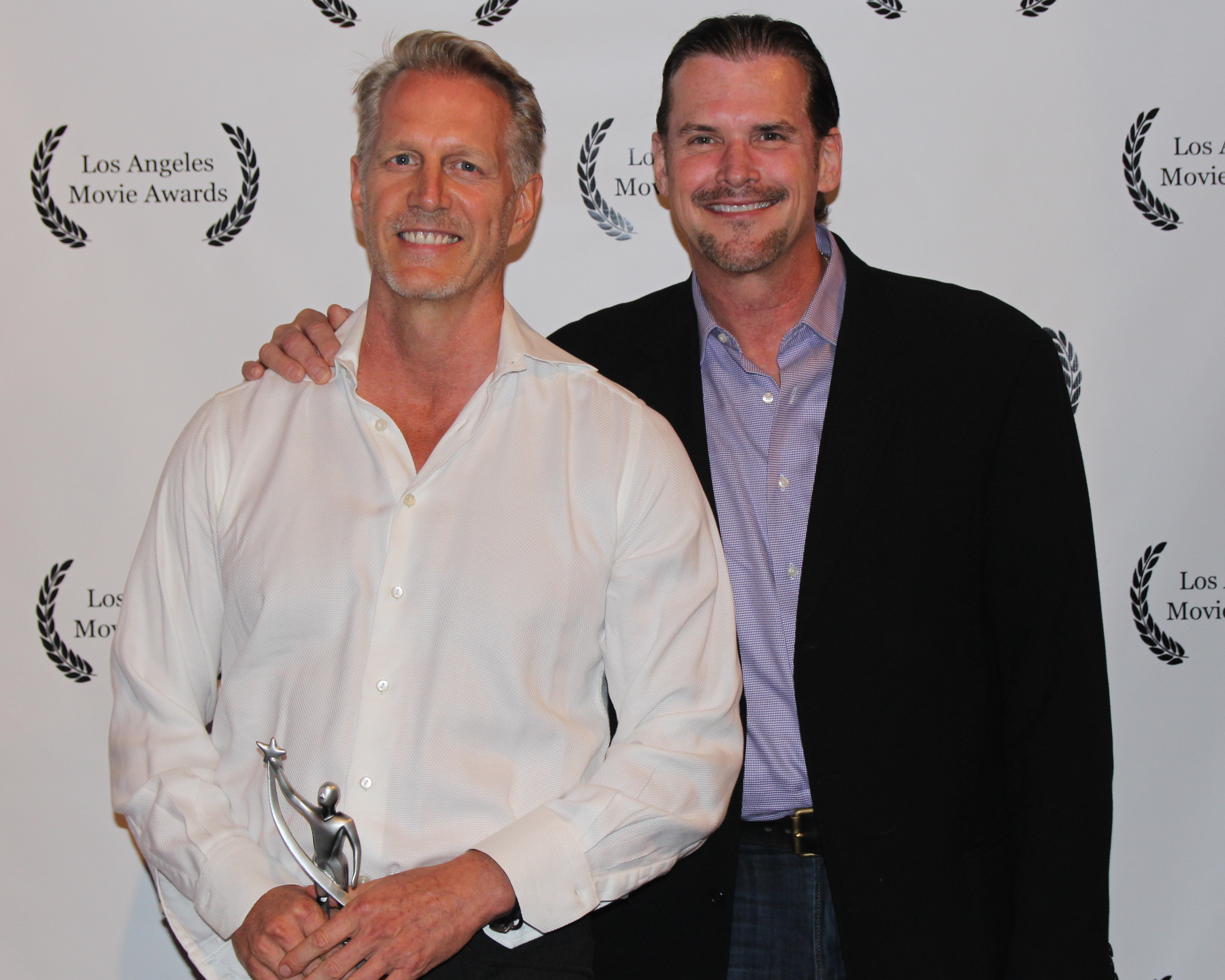 Actors Hoyt Richards and Scott King, LA Movie Awards. COILED, Best Actor, Best Narrative Feature