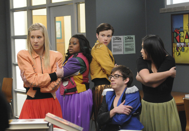Still of Kevin McHale and Heather Morris in Glee (2009)