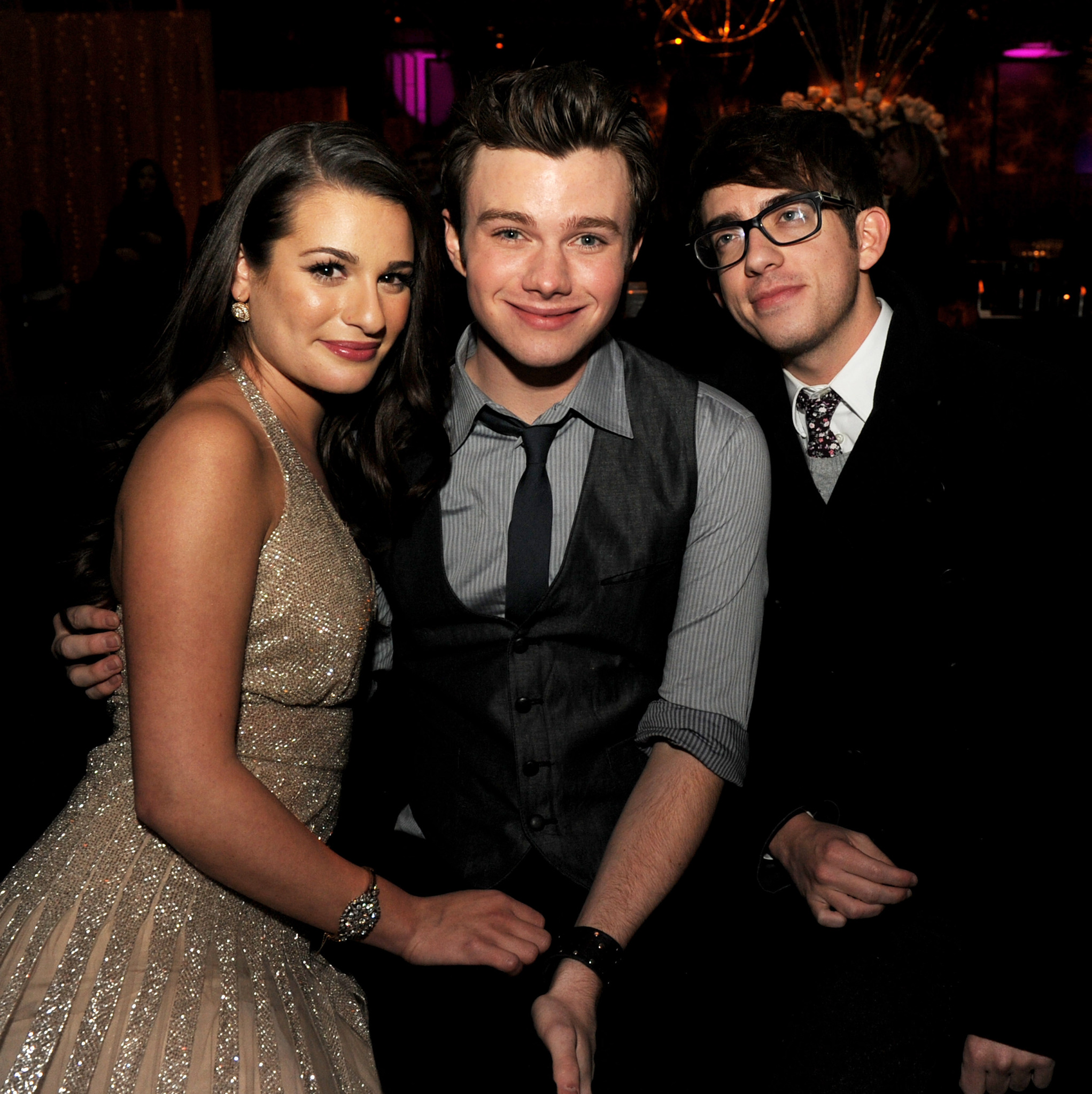 Lea Michele, Kevin McHale and Chris Colfer at event of Naujieji metai Niujorke (2011)