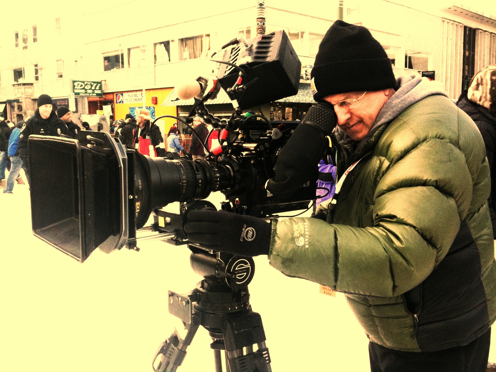 On location in Anchorage, Alaska at Iditarod start, for Tragedy Assistants Program for Survivors documentary shoot.