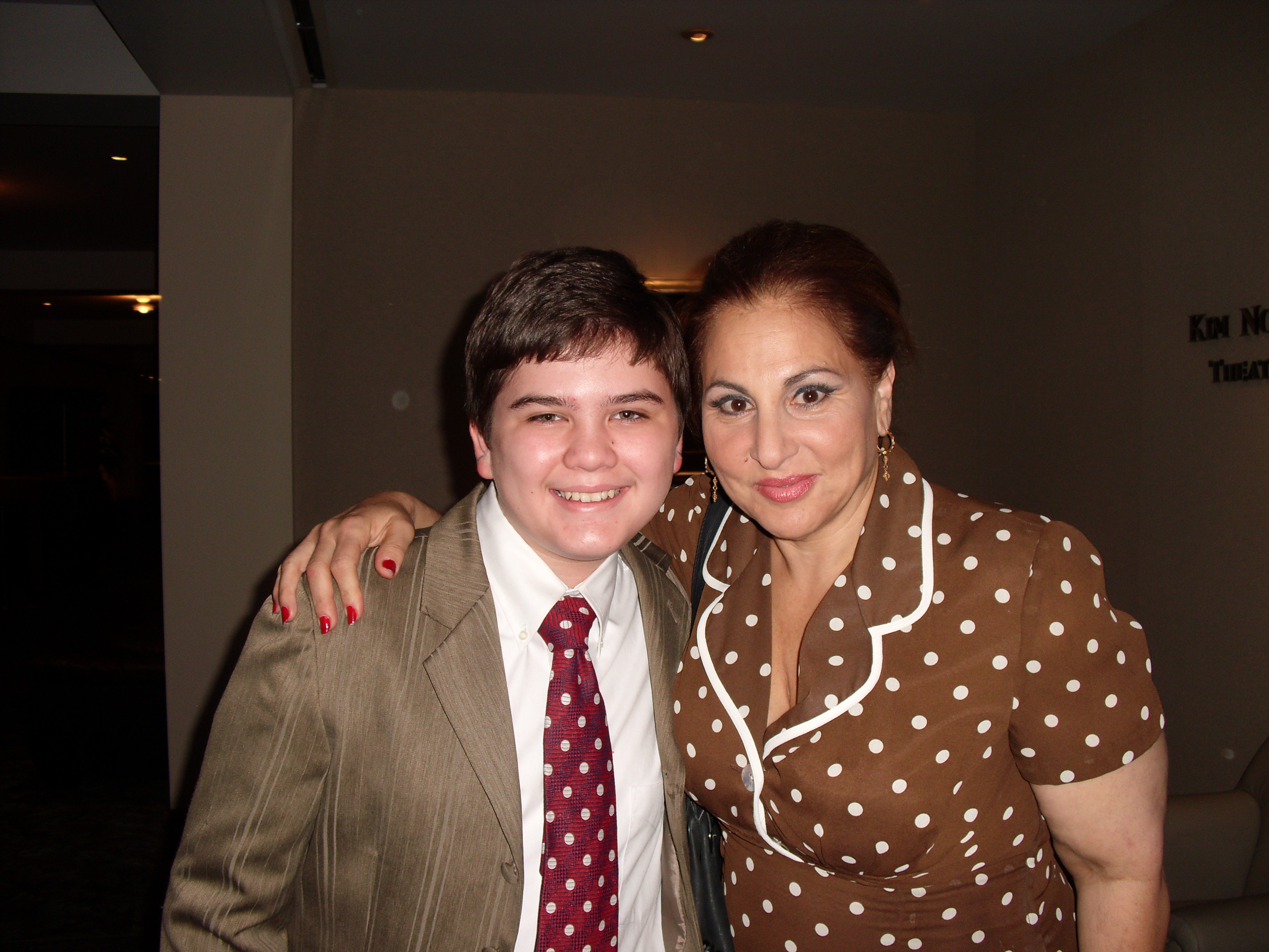 Sean Patrick Flaherty and Kathy Najimy on the set of Not Your Time.