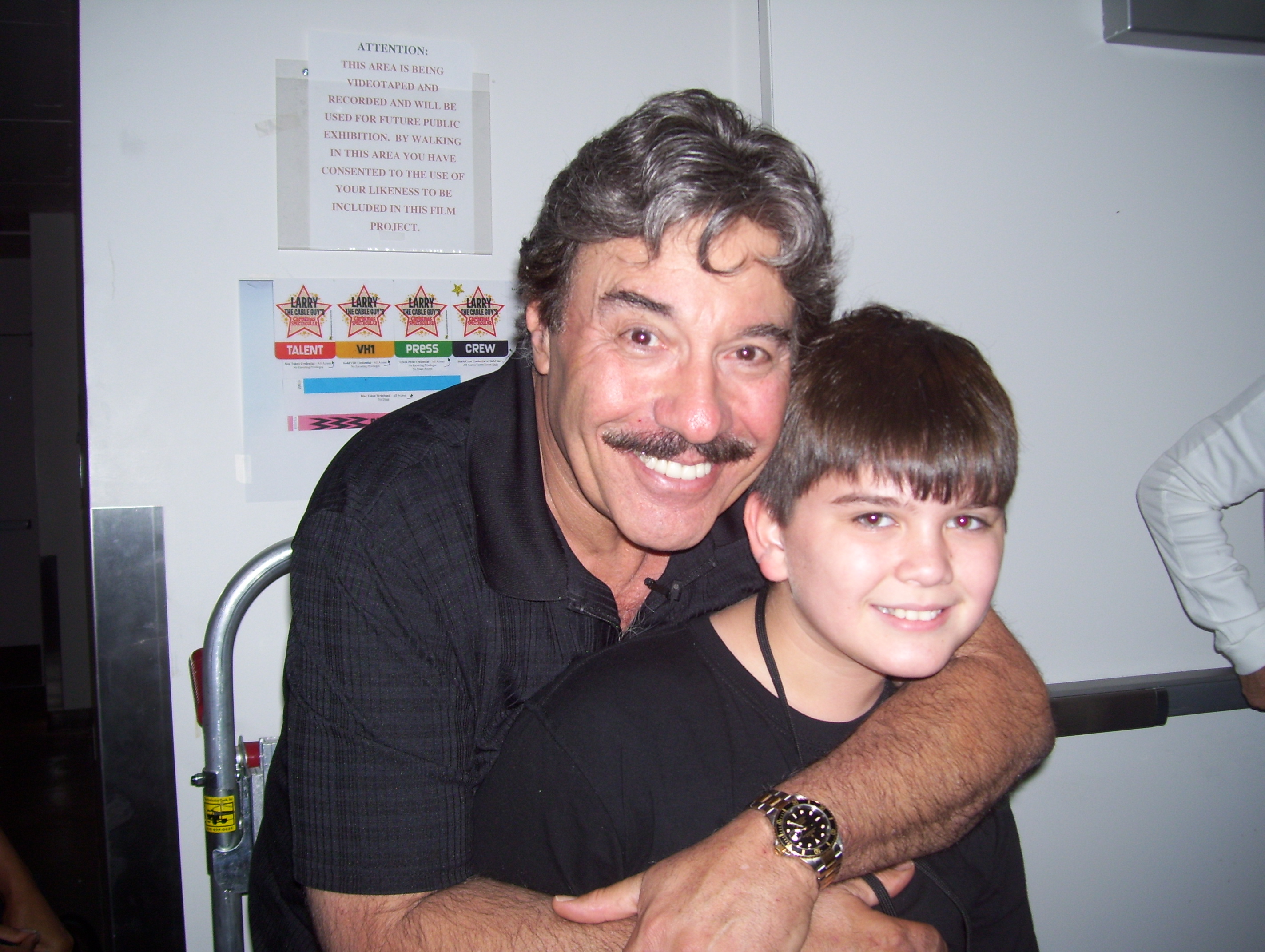 Sean Patrick Flaherty and Tony Orlando on the set of Larry The Cable Guy: Christmas Spectacular