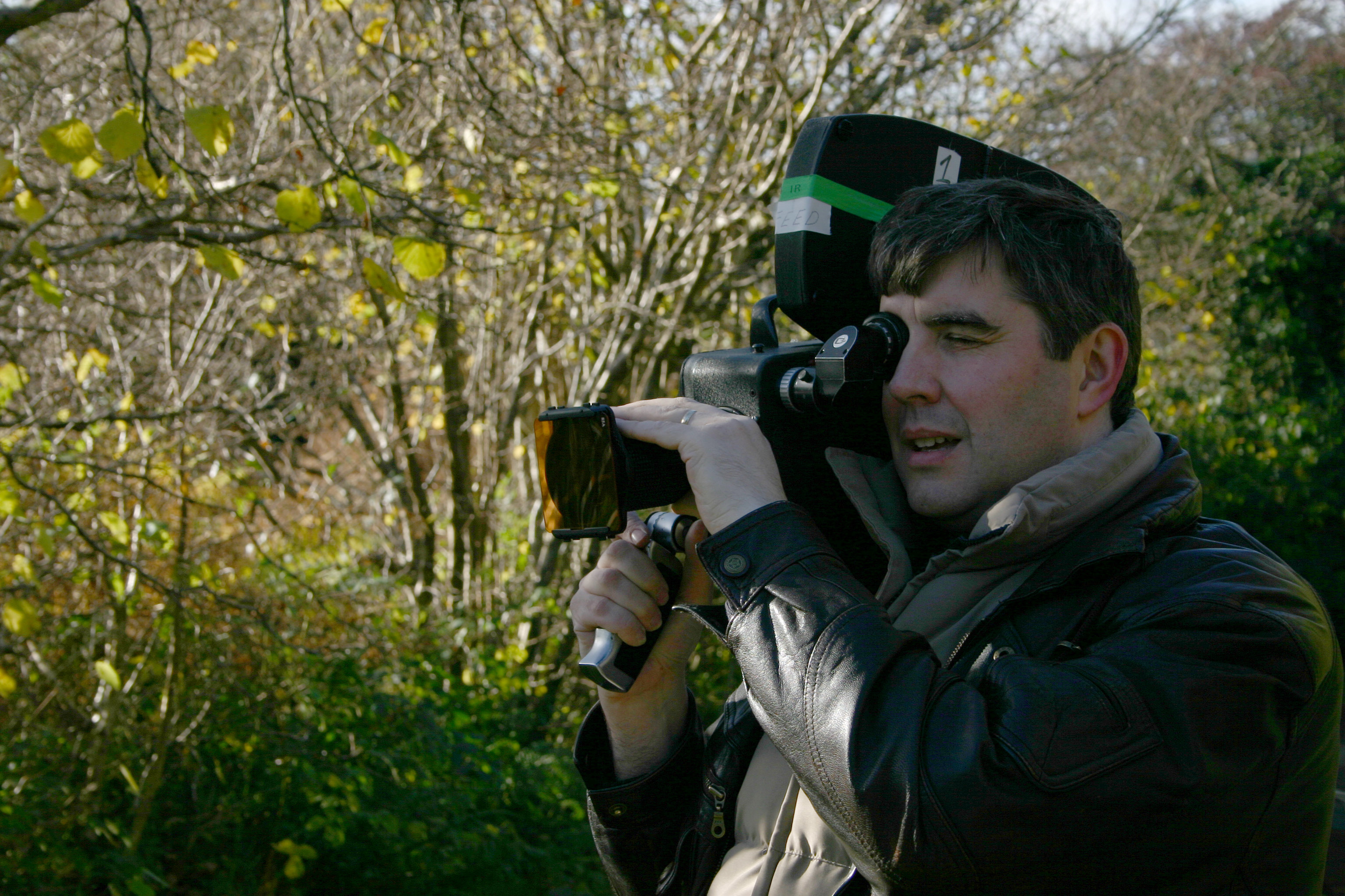 George Kingsnorth (director) test shooting 16mm film for the feature film 'Fiddler's Walk' in March 2005.