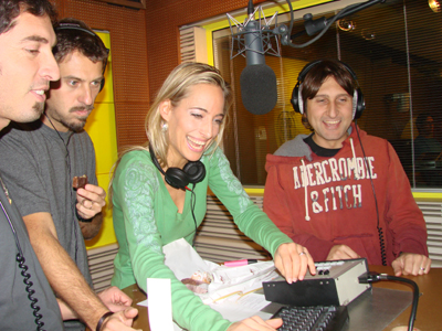 Jessica Polsky on the air RADIO DEEJAY with comics Trio Medusa