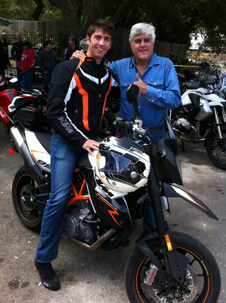 Jay Leno and Swen Temmel with the KTM 990. (KTM the best motorcycle in the world)