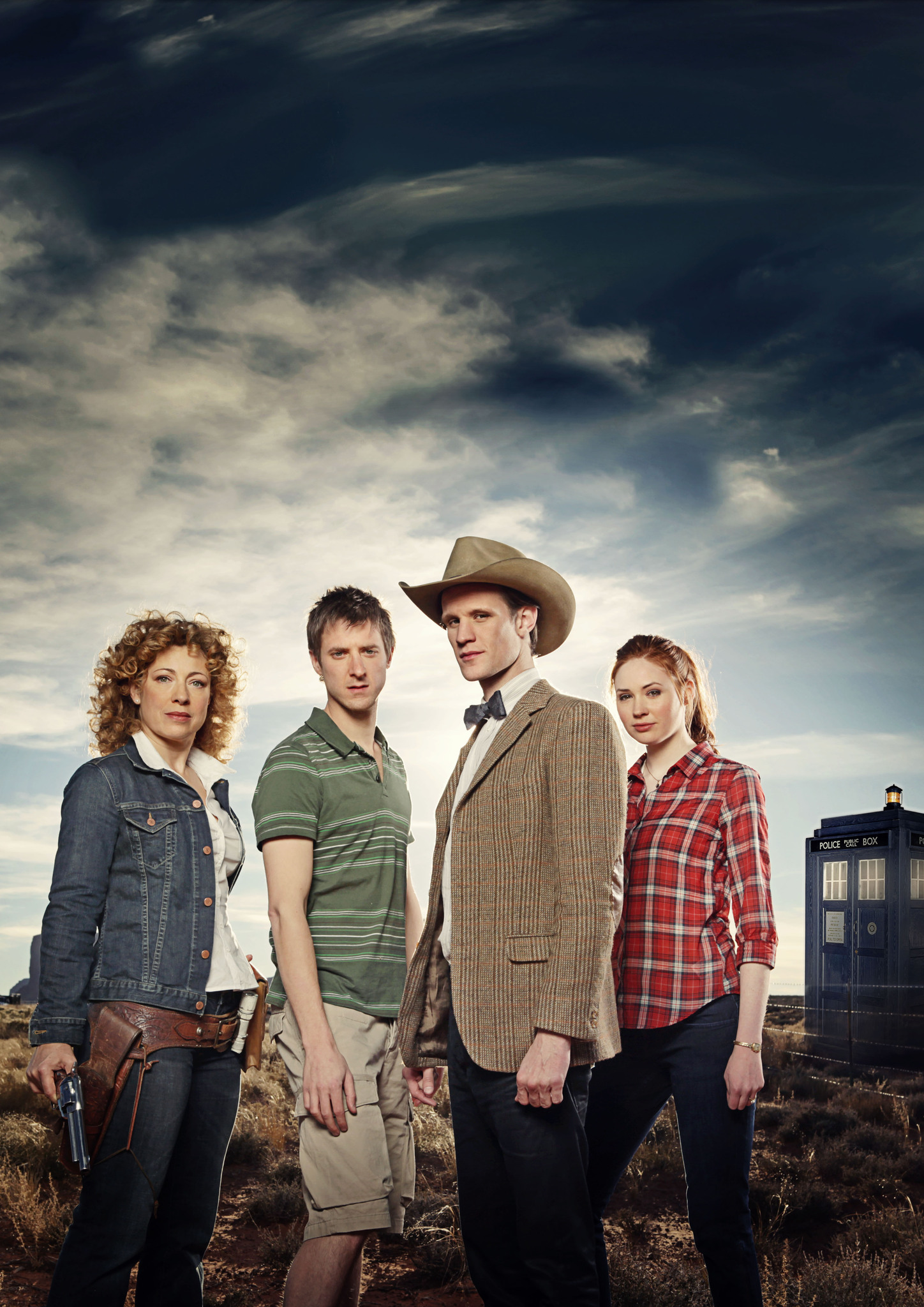 Alex Kingston, Matt Smith, Karen Gillan and Arthur Darvill in Doctor Who (2005)