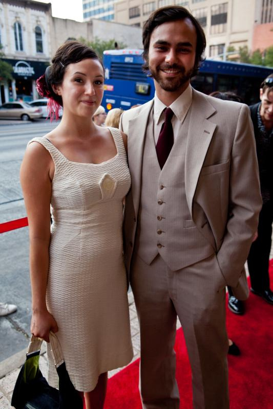 Adriene Mishler, left, and Alejandro Rose-Garcia, right, during the red carpet arrivals for the screening of 'Slacker 2011' held at The Paramount in Austin, Texas on Wednesday, August 31, 2011.