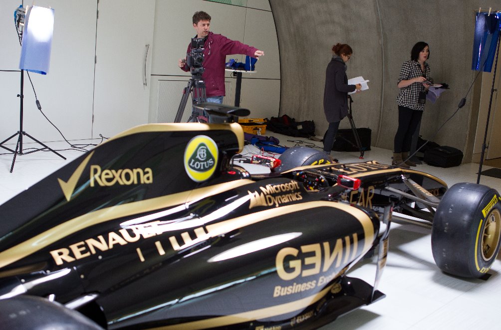 Brian Bayerl setting a shot for The Paladins at the Lotus Racing Facility outside of London England.