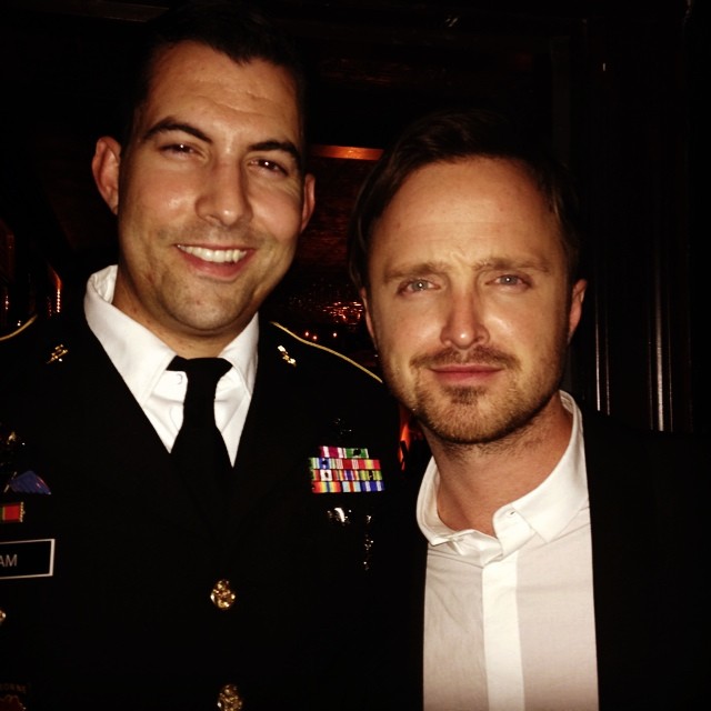 Robert and Aaron Paul after the 2014 Spike Awards show.