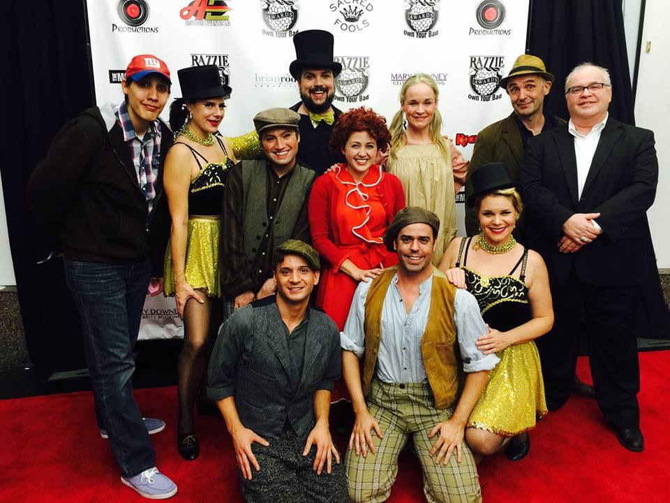 Amir Levi with the rest of the cast for the Opening Number of the Razzies 2015