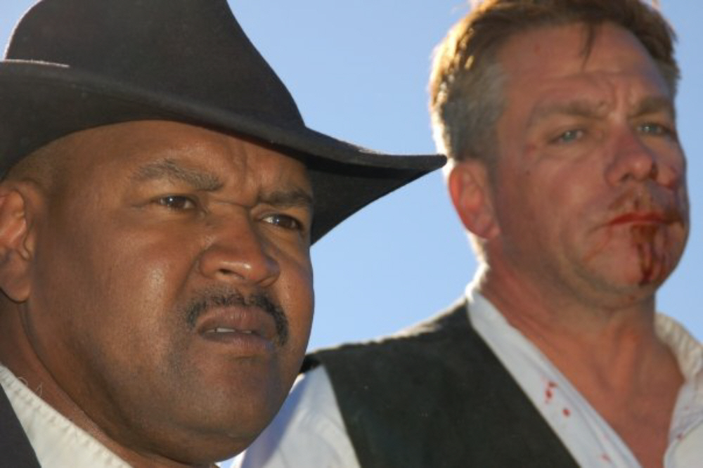 Bass Reeves (James House) and Bob Dozier (Craig Rainey) in All Hell to Pay