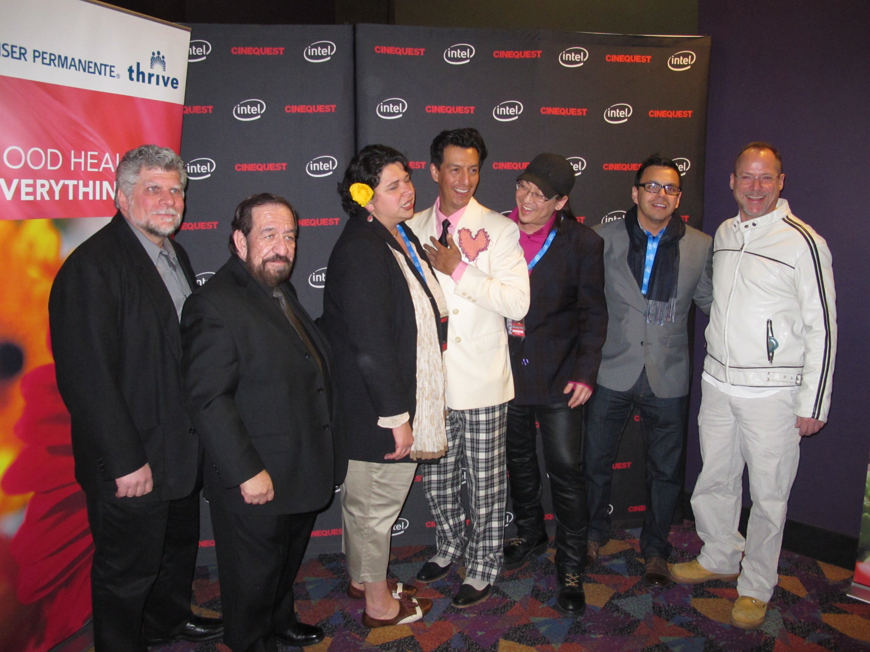 Damon Viola and Jesse Wilde with cast and crew of feature film, Delusions of Grandeur at the Cinequest Film Festival, March 2012.