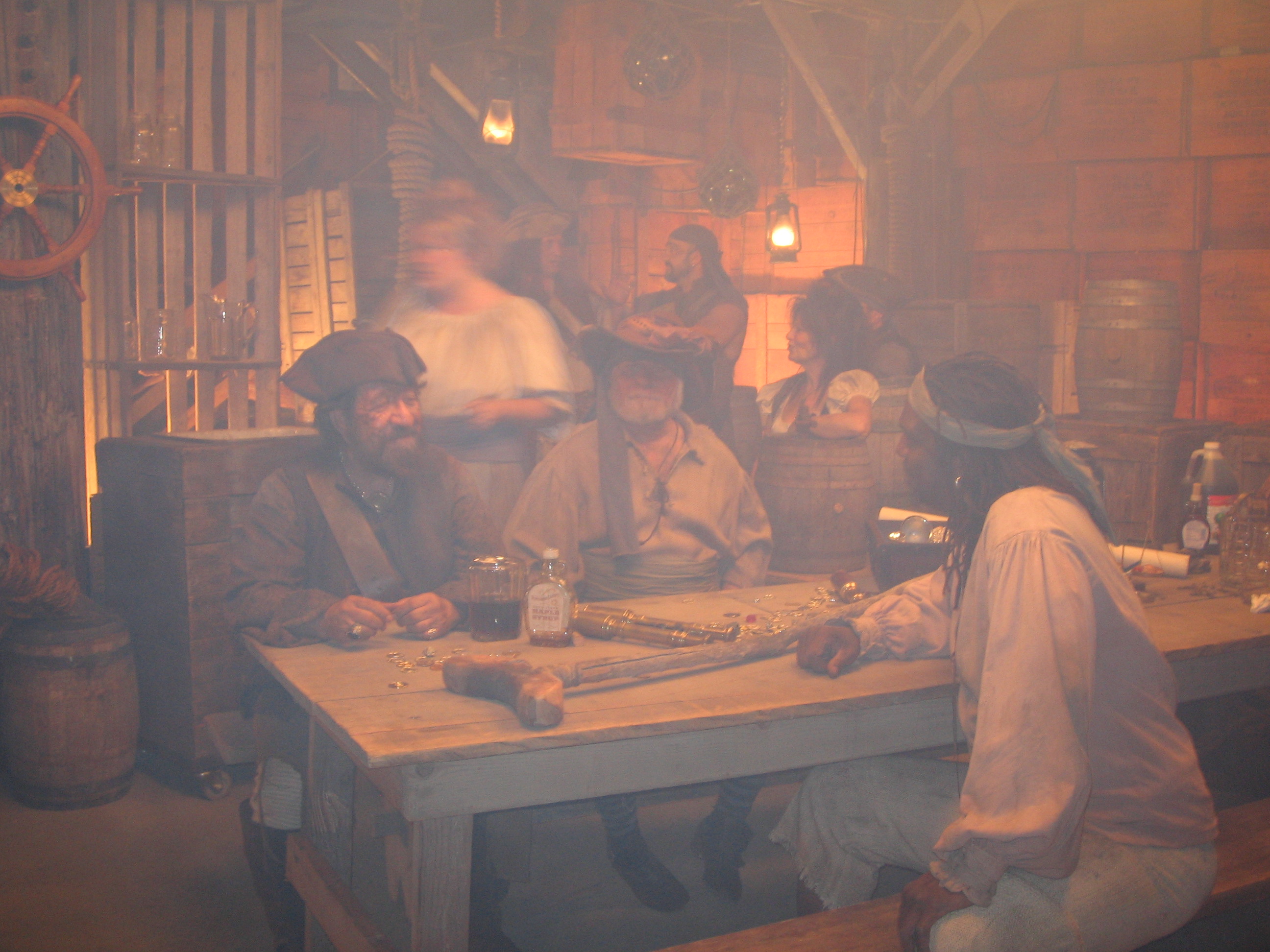 Jesse as a pirate on smokey set of commercial for Cartoon Network. (seated on left)2009.