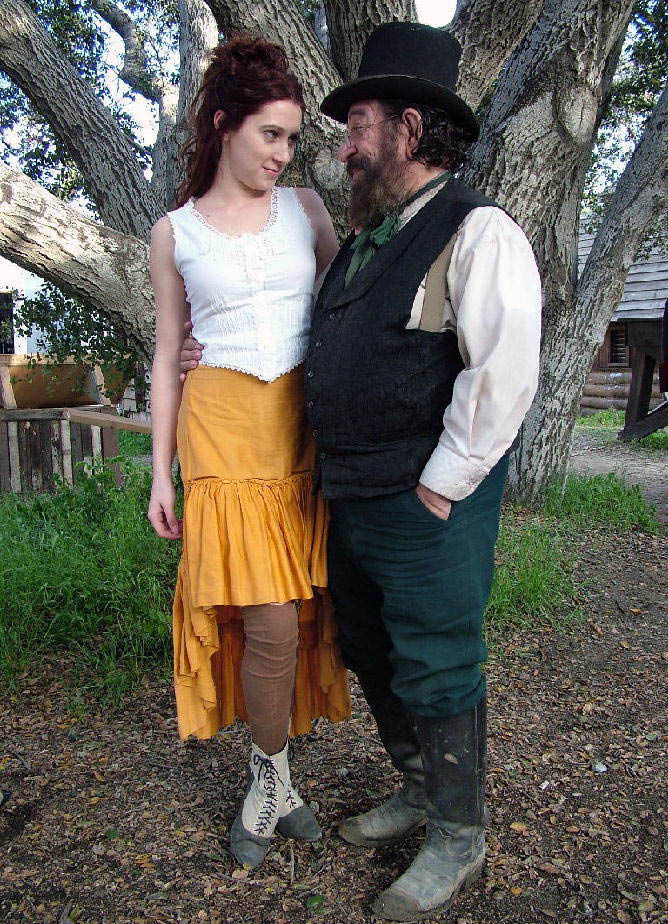 Jesse and Cassadee ready to go on set of HBO's Deadwood. 2006