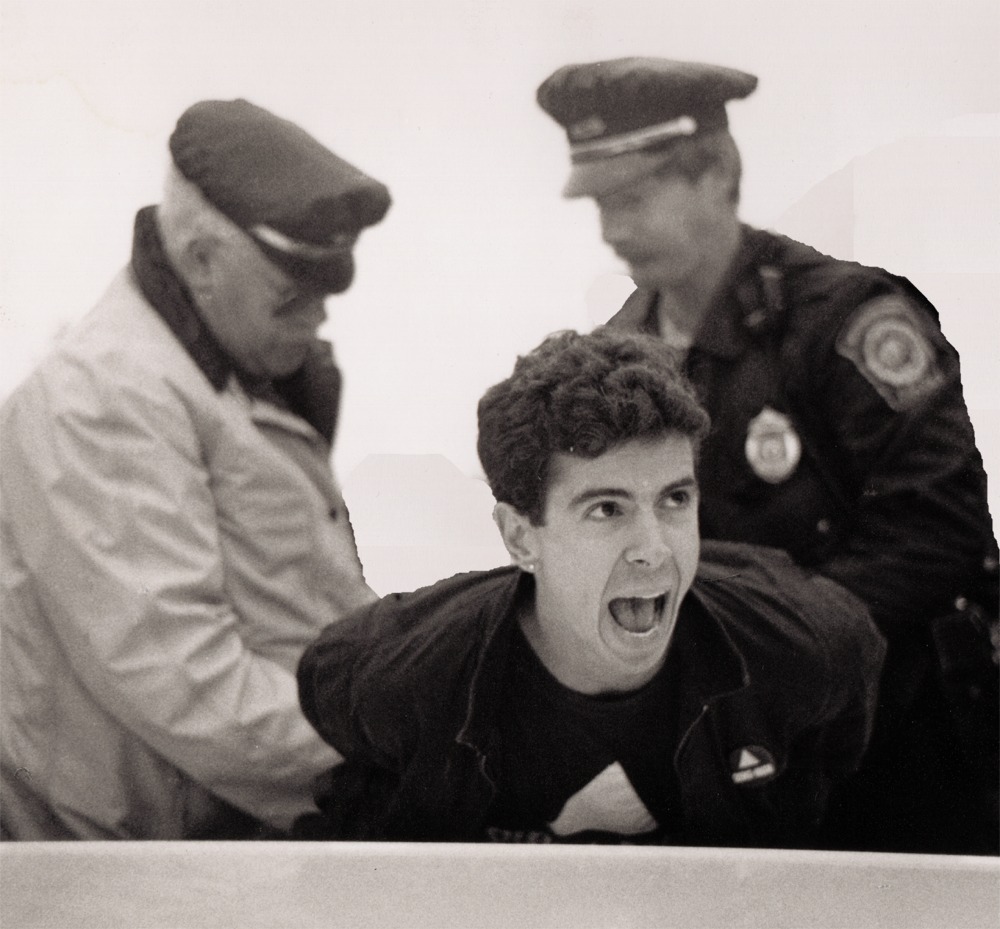 Arrest at Astra Pharmaceuticals, Westborough, Mass., on June 15, 1989, protesting for expanded access to Foscarnet.