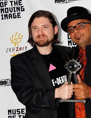 Woody and I with our Cinema Eye Editing Award. 2013