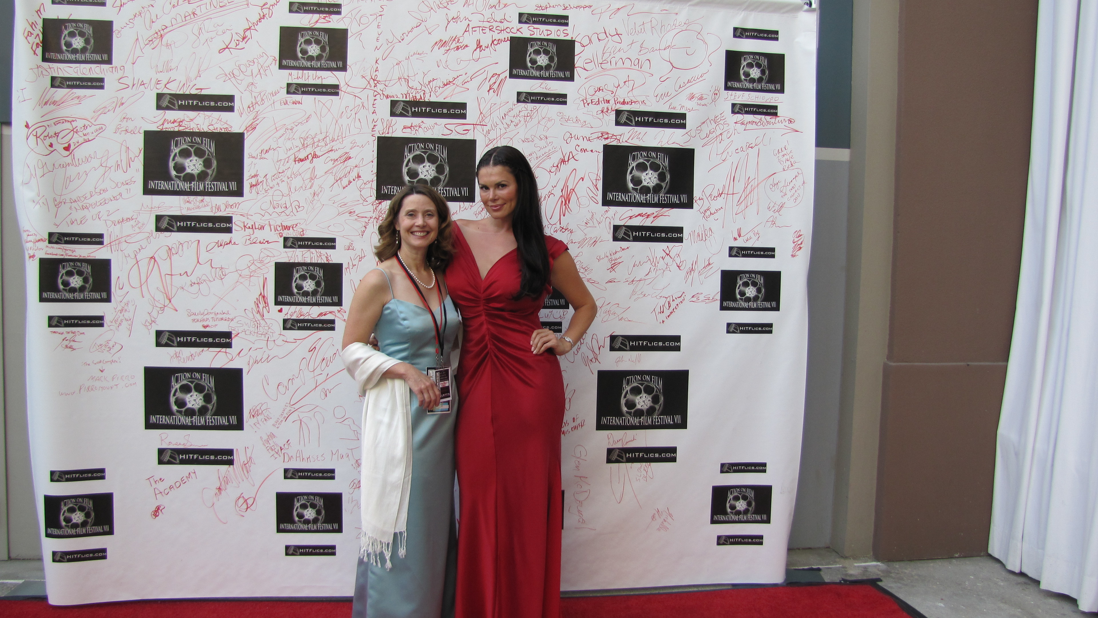 Colleen at the AOF for her nomination for Best Script. Shown here with AOF Channel Host/Producer Michelle Gracie