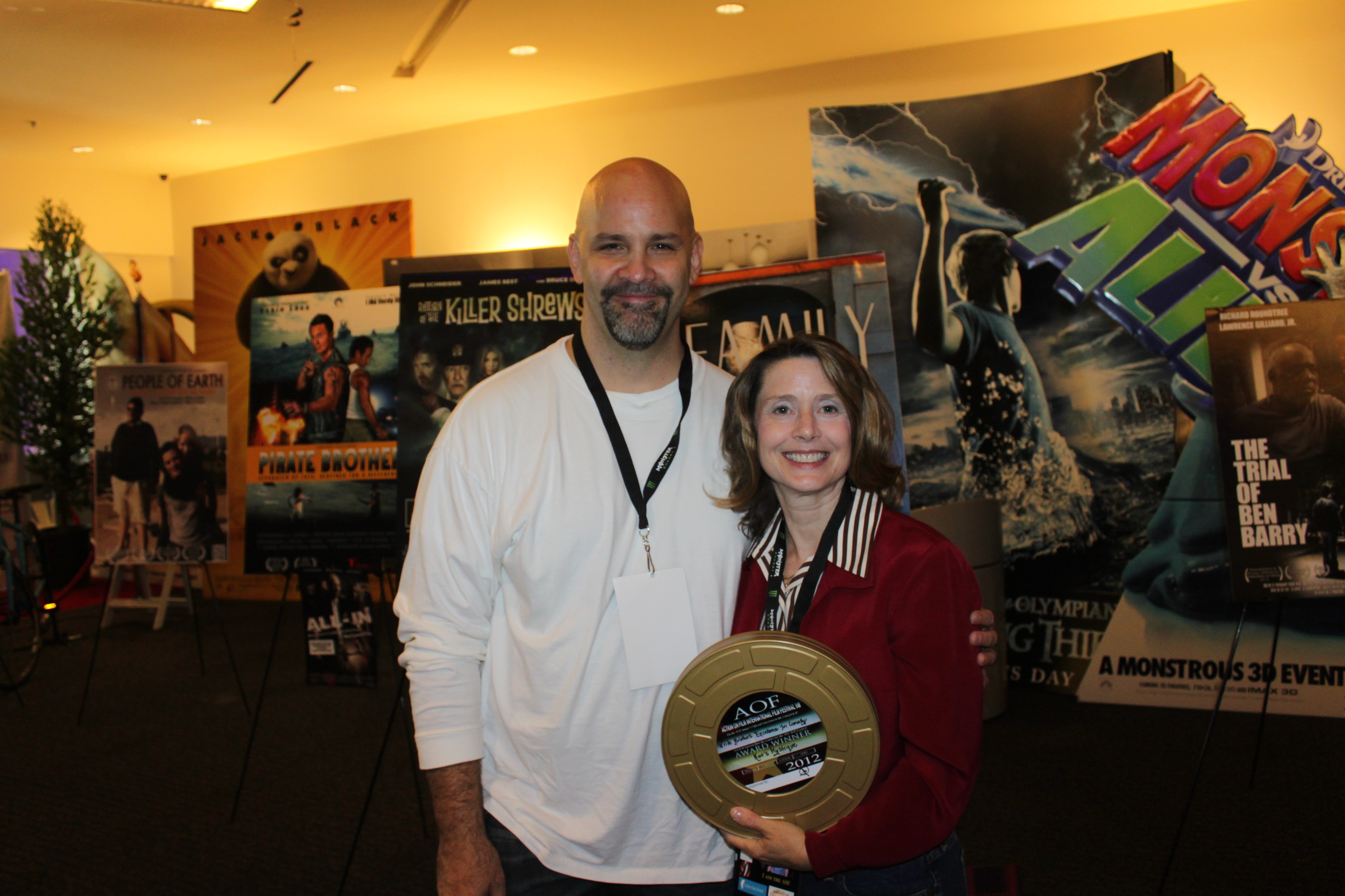 Colleen at the AOF festival with $100K Writer's Challenge winner Steven Karageanes. Colleen won the 