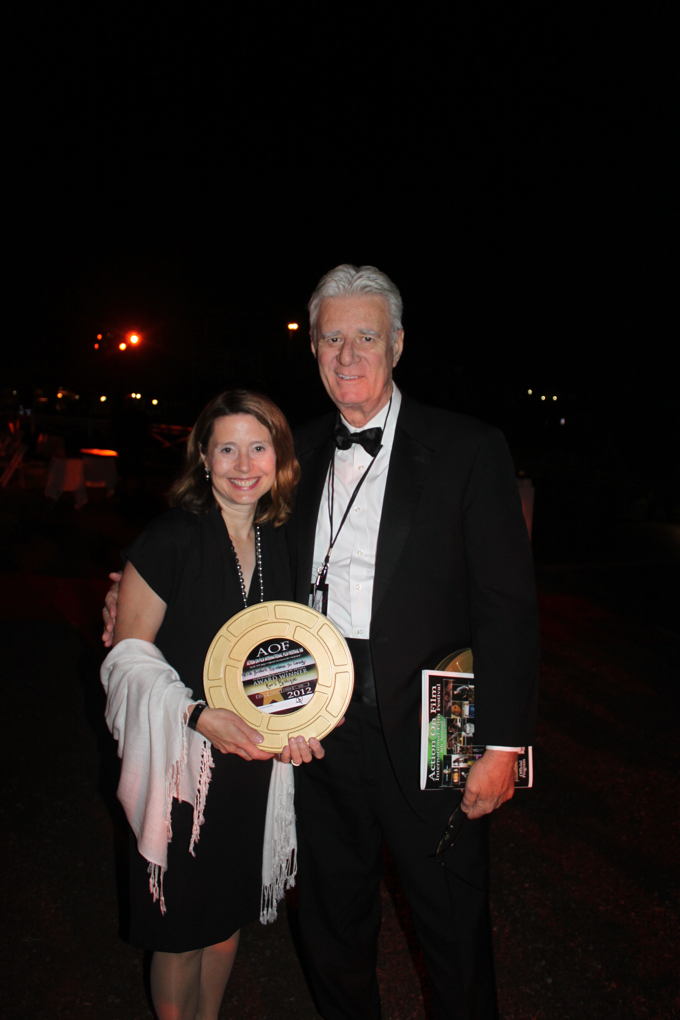 Colleen with Lyman Ward at the AOF Black Tie Event. Colleen won the 