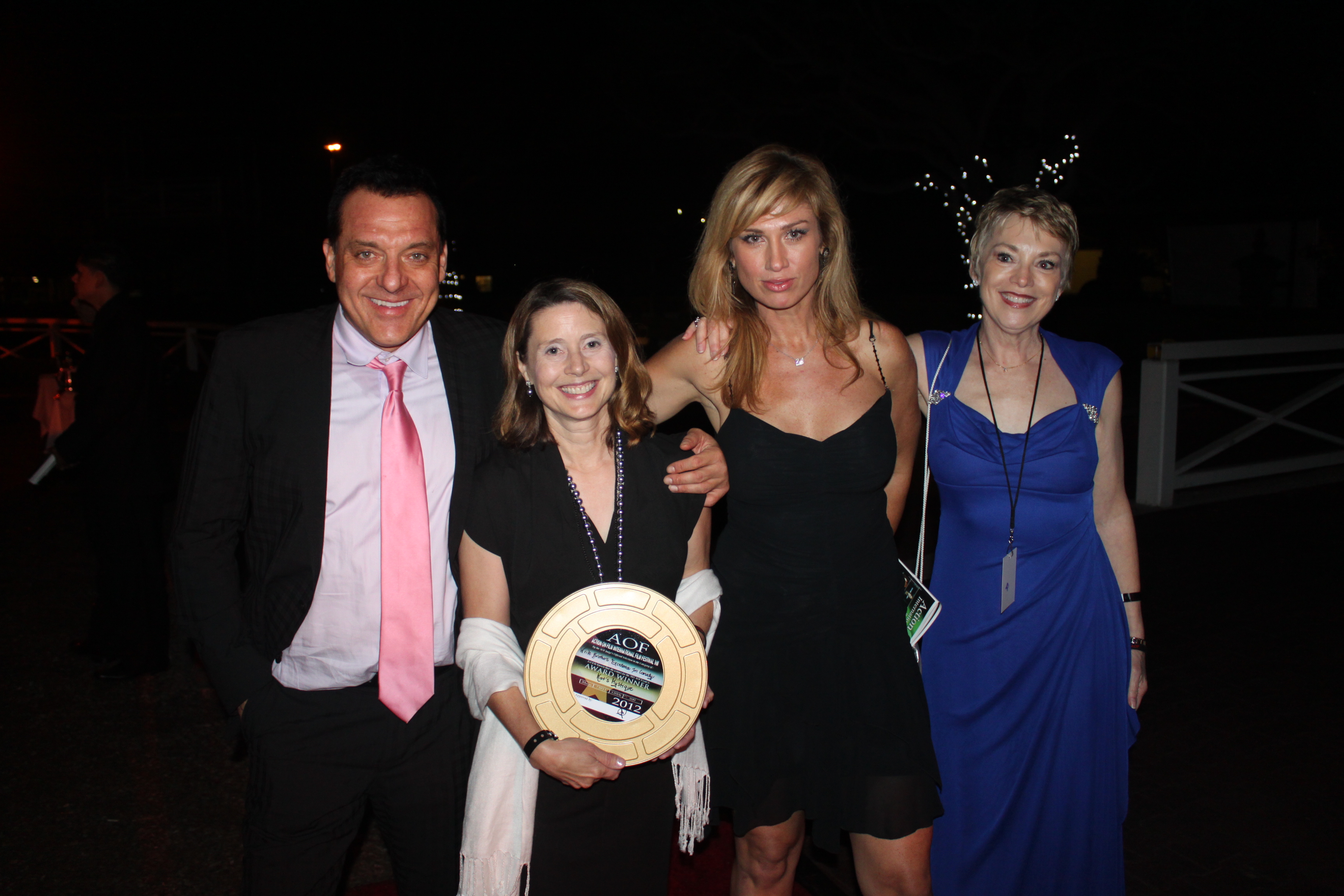 Colleen with Tom Sizemore and Krista Hefner at the AOF Black Tie Event. Colleen won the 