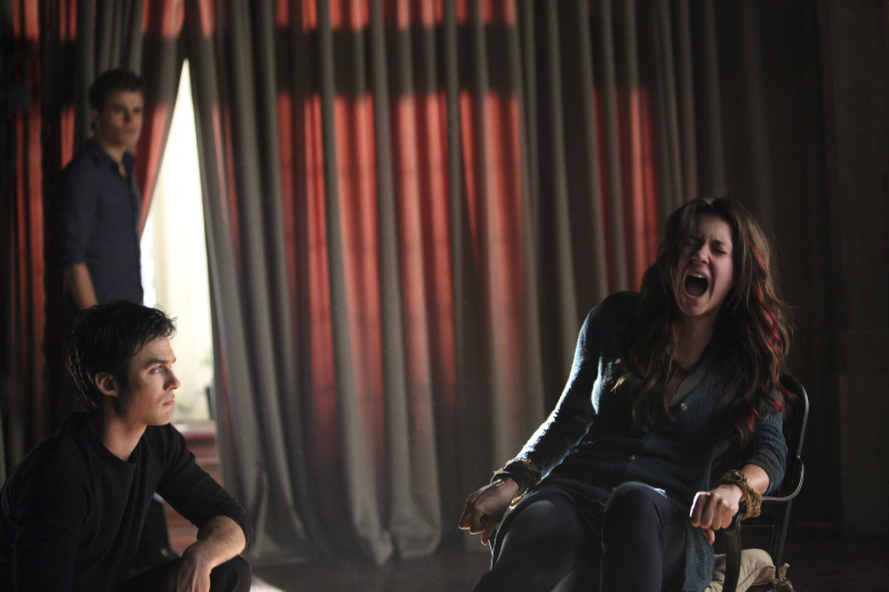 Still of Ian Somerhalder, Paul Wesley and Nina Dobrev in Vampyro dienorasciai (2009)