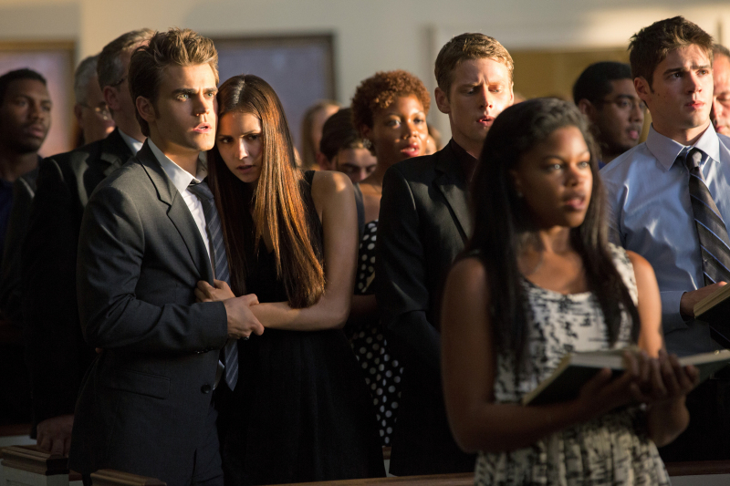 Still of Paul Wesley, Zach Roerig, Steven R. McQueen and Nina Dobrev in Vampyro dienorasciai (2009)