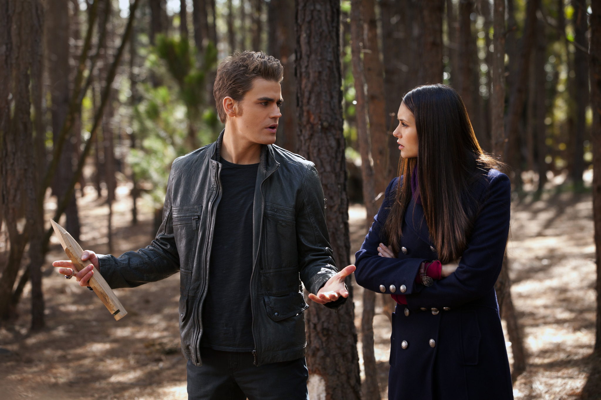 Still of Paul Wesley and Nina Dobrev in Vampyro dienorasciai (2009)