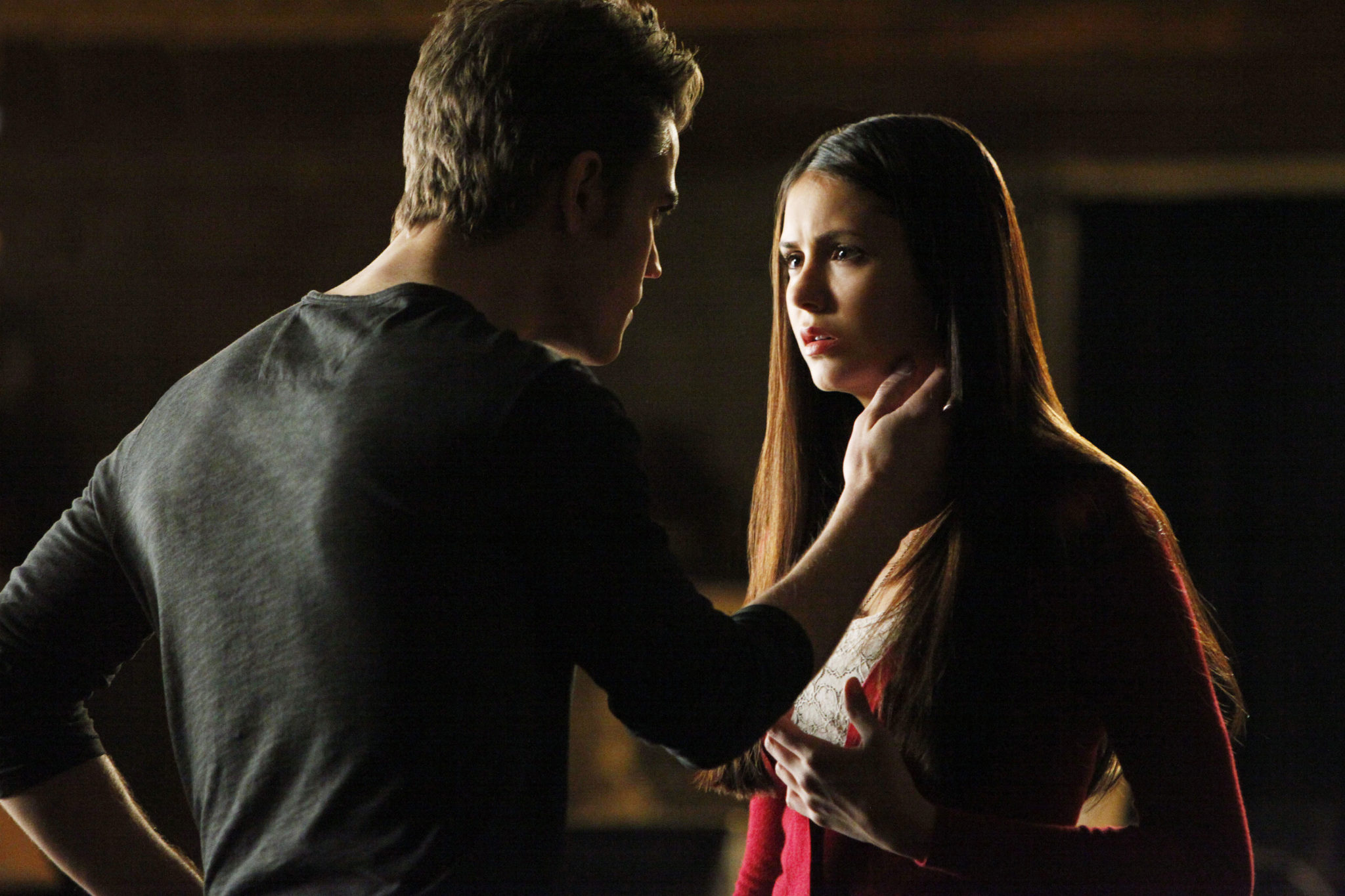 Still of Paul Wesley and Nina Dobrev in Vampyro dienorasciai (2009)