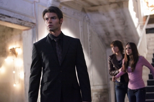 Still of Daniel Gillies, Lauren Cohan and Nina Dobrev in Vampyro dienorasciai (2009)