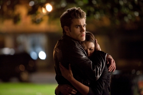 Still of Paul Wesley and Nina Dobrev in Vampyro dienorasciai (2009)