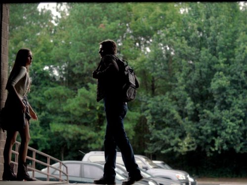 Still of Ian Somerhalder and Nina Dobrev in Vampyro dienorasciai (2009)