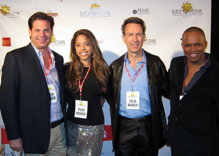 Ric von Maur, Justice von Maur, Michael Ray Brown, and Kareem Mortimer at the San Diego Black Film Festival screening of 