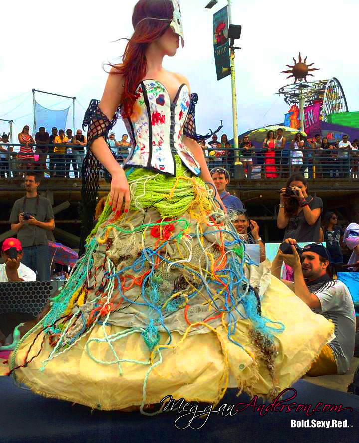 Fashion Runway Modeling in Santa Monica, California for Marina De Bris' 'Washed Up Collection.'