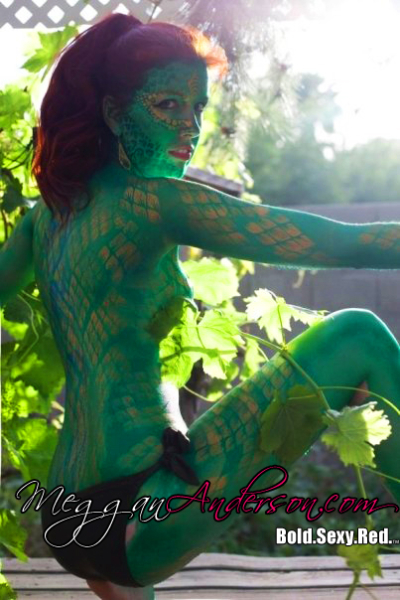 Behind-the-scenes of getting body painted as a snake for PETA (People for the Ethical Treatment of Animals).