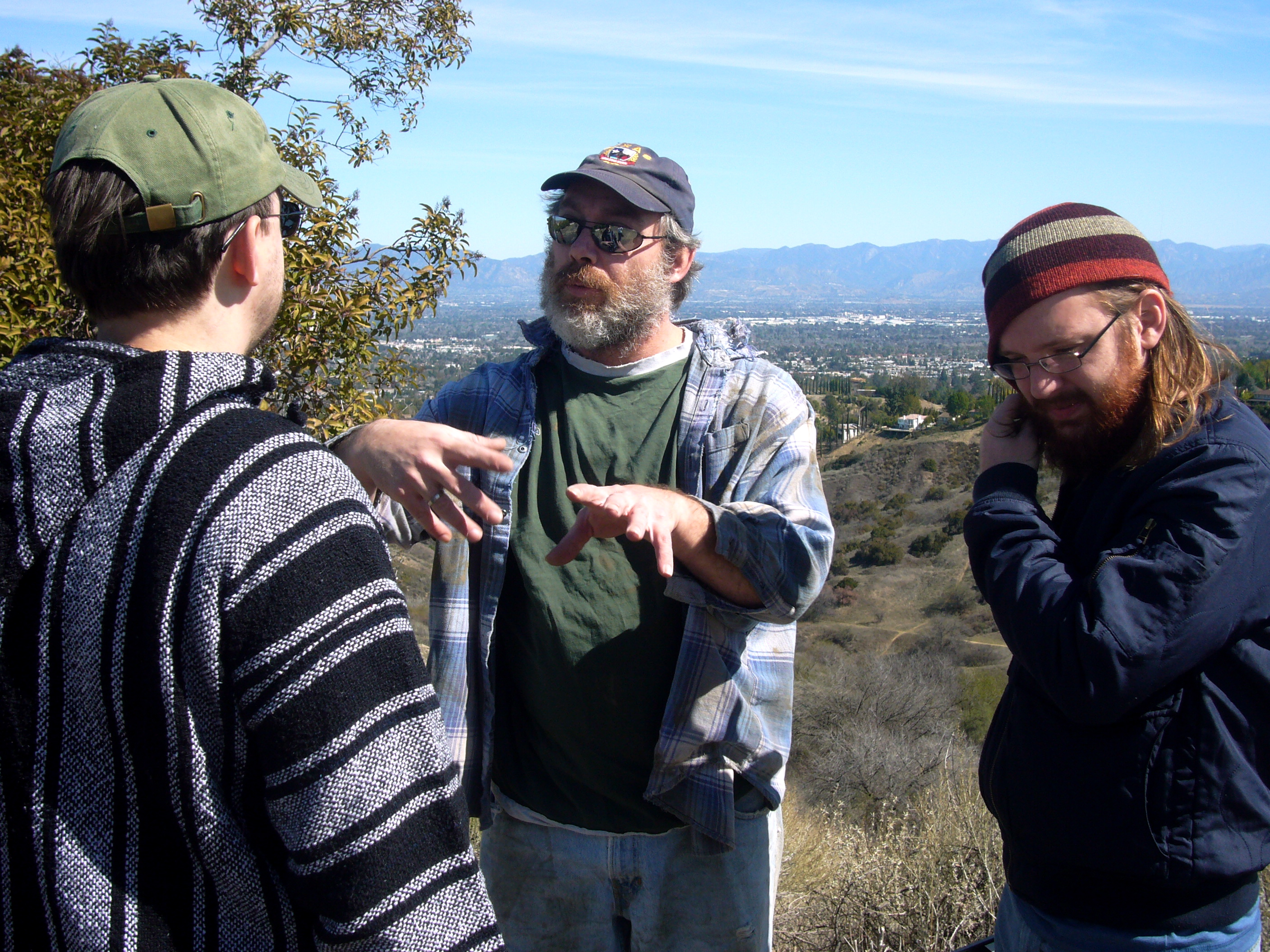 David Klane with Matthew Manus and Christopher Manus on the set of Dropping In: The true Story of Don Wimmer