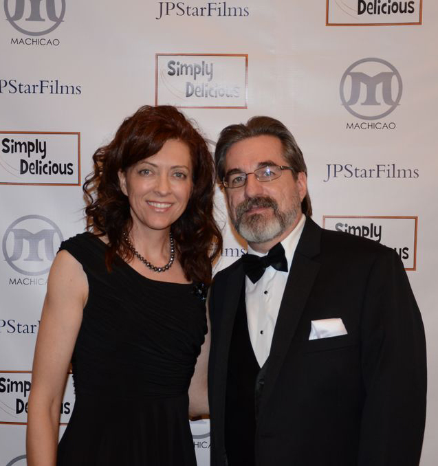 Angela Oberer and Producer JP Cashman at Simply Delicious Premiere