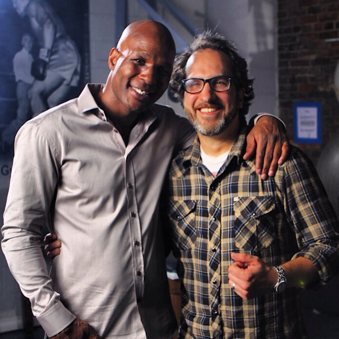 Bernard Hopkins & Todd Wolfe on set of commercial shoot.