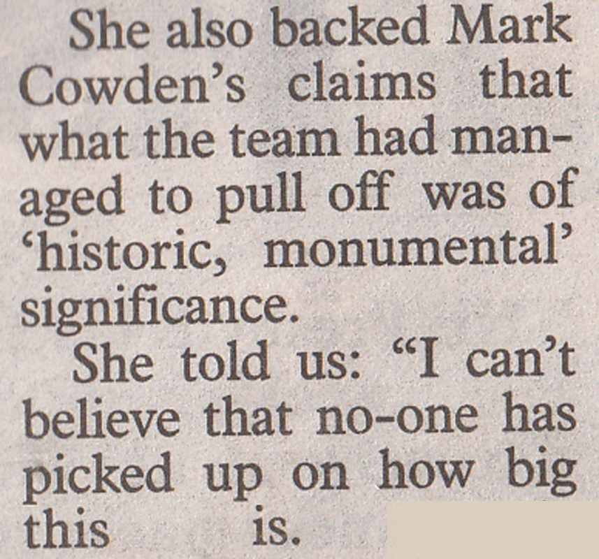 Newspaper Clipping describing a reaction to one of Mark L Cowden's recordings on a BBC Production about haunted locations in Ireland