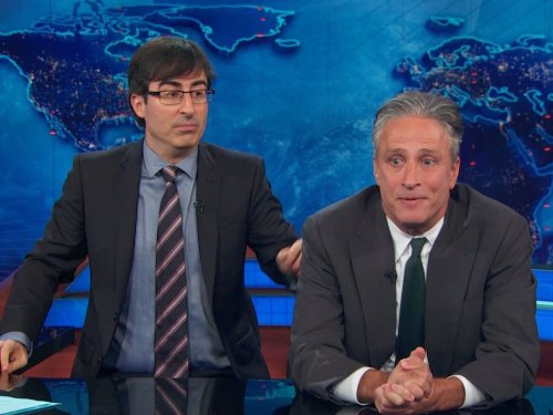 Still of Jon Stewart and John Oliver in The Daily Show (1996)