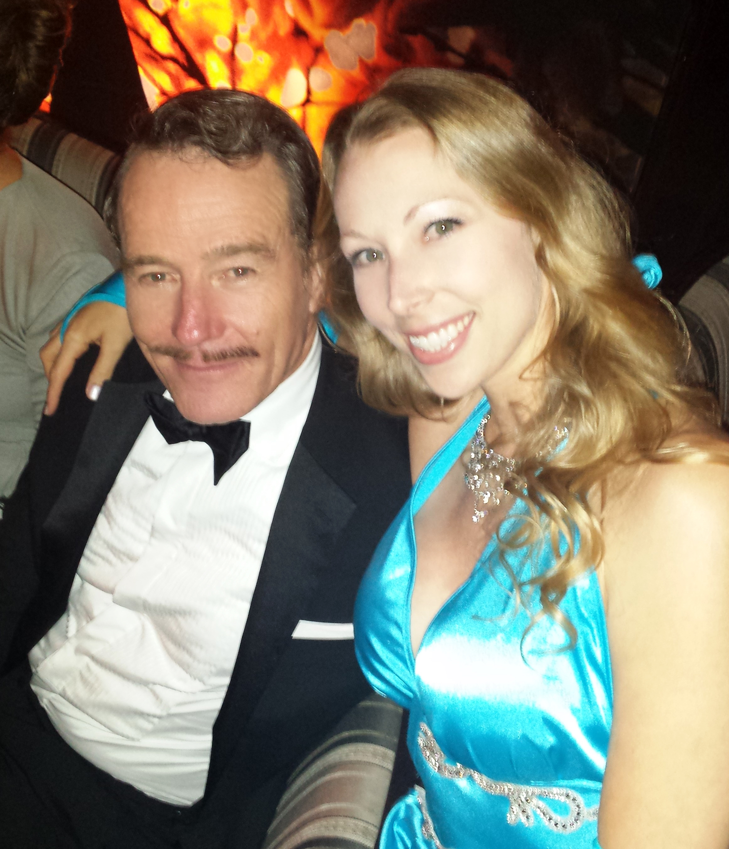Brian Cranston (Breaking Bad) & Jennifer Day (Hot Package) at the Emmys 2014