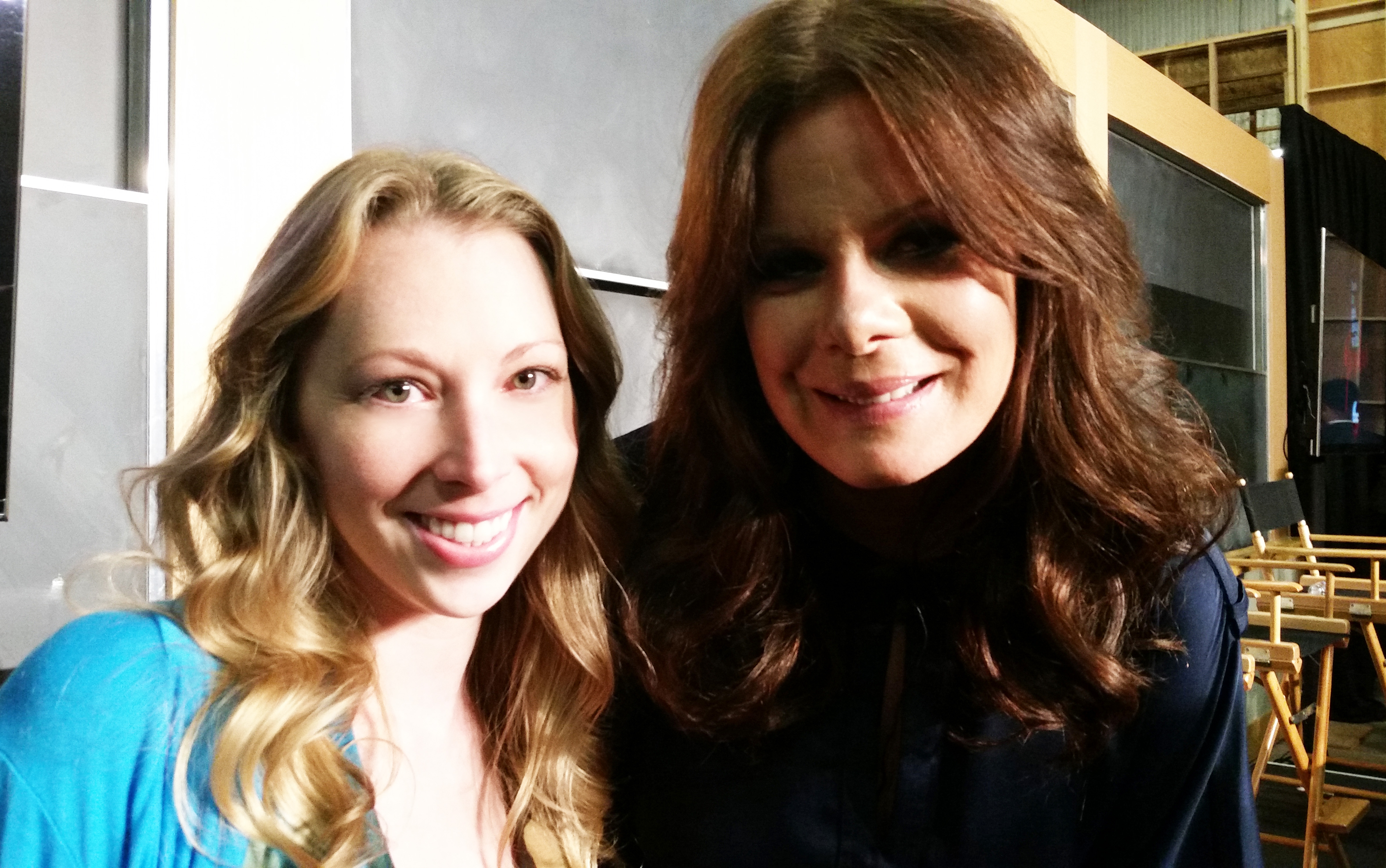 Academy Award winning actress Marcia Gay Harden and Jennifer Day on the ABC lot