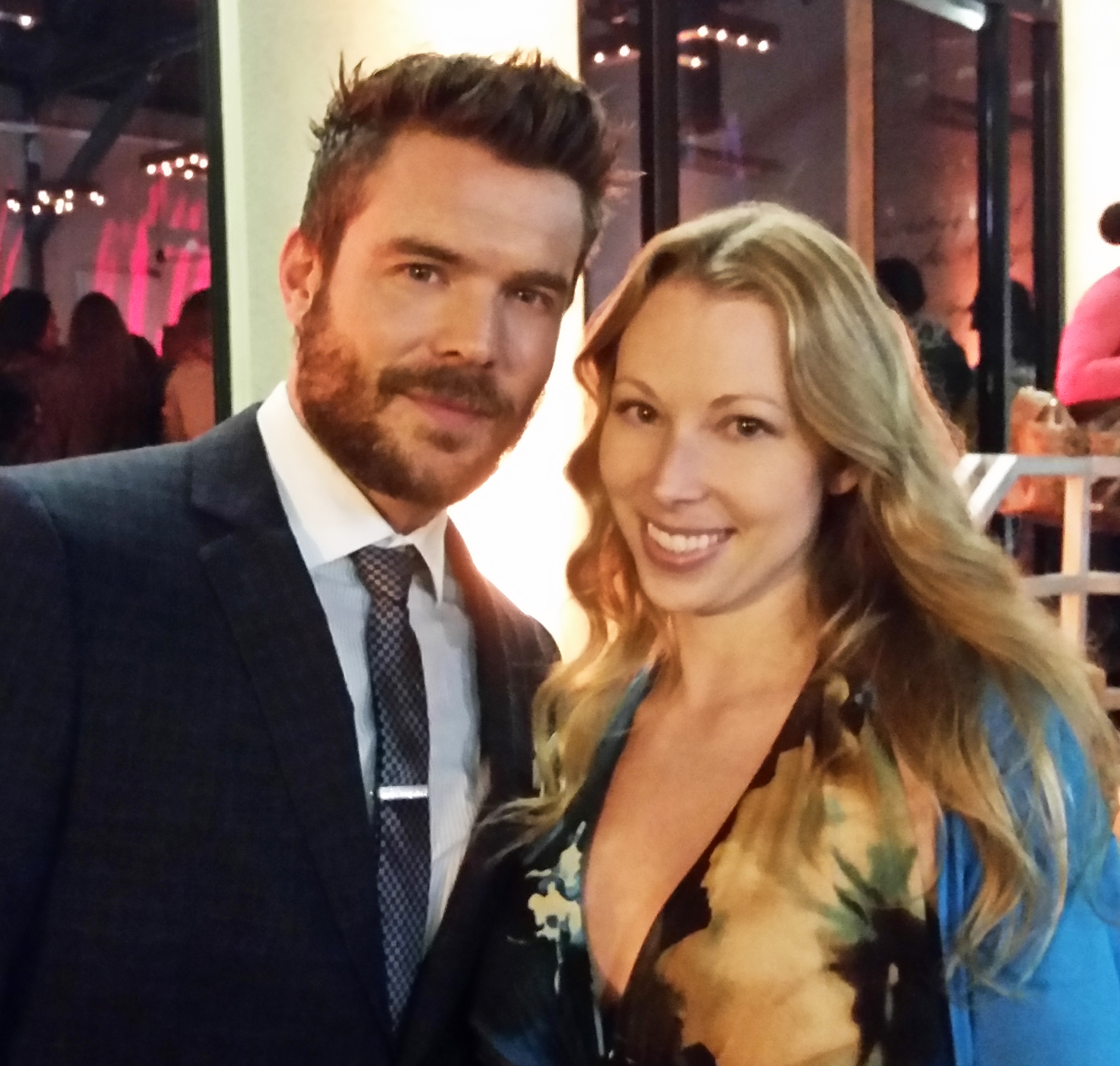 Charlie Weber and Jennifer Day on ABC Studios lot for How To Get Away with Murder