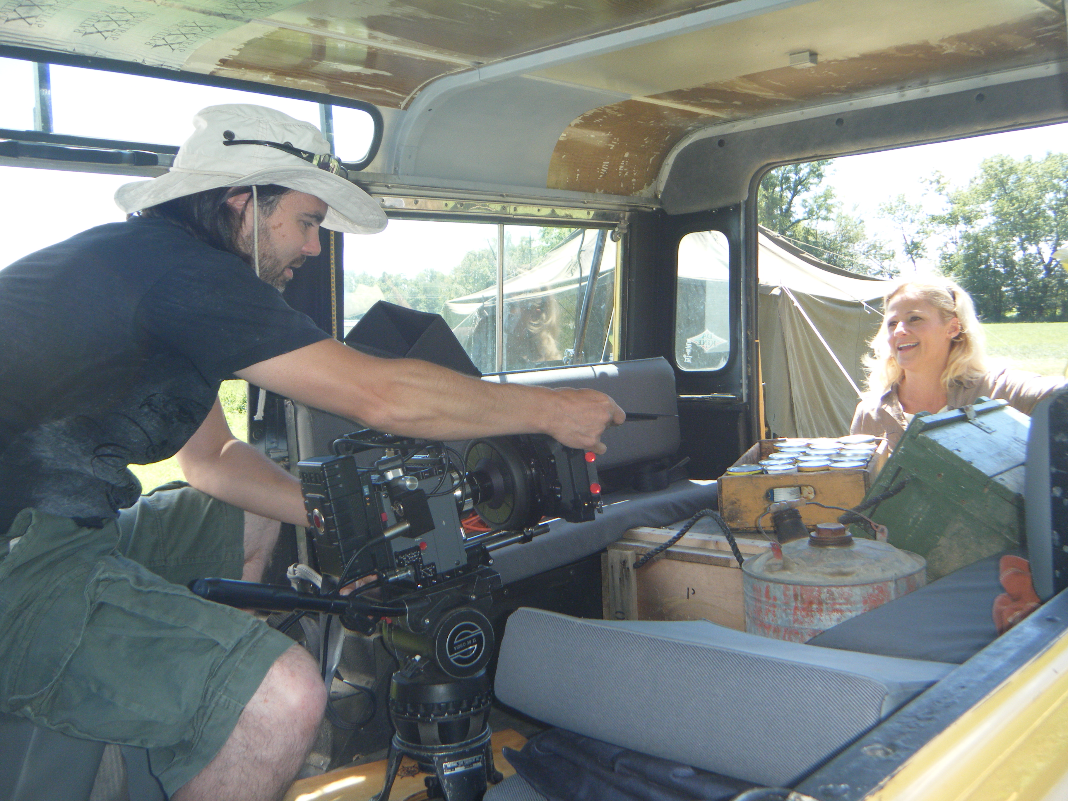 On the set of The Accidental Missionary with DP Chris Benson