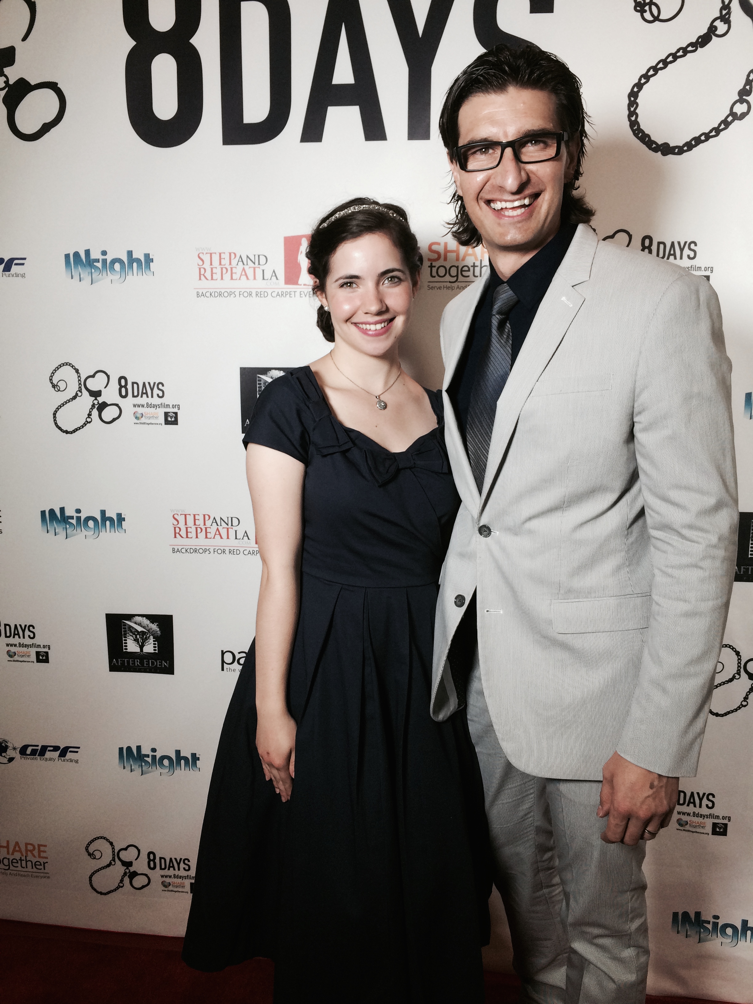 Nicole Smolen with Jaco Booyens (Director of 8 Days)