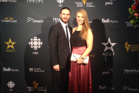 Andrew Zachar and Hailey Dawn Birnie at the 2015 Canadian Screen Awards