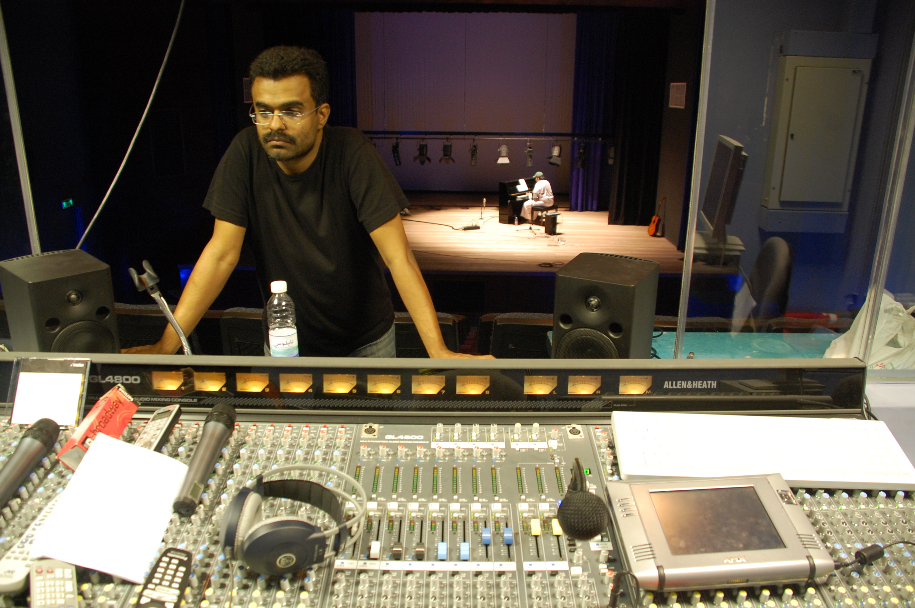 Mohammed Haddad in the Theatre of Media Center in University of Bahrain